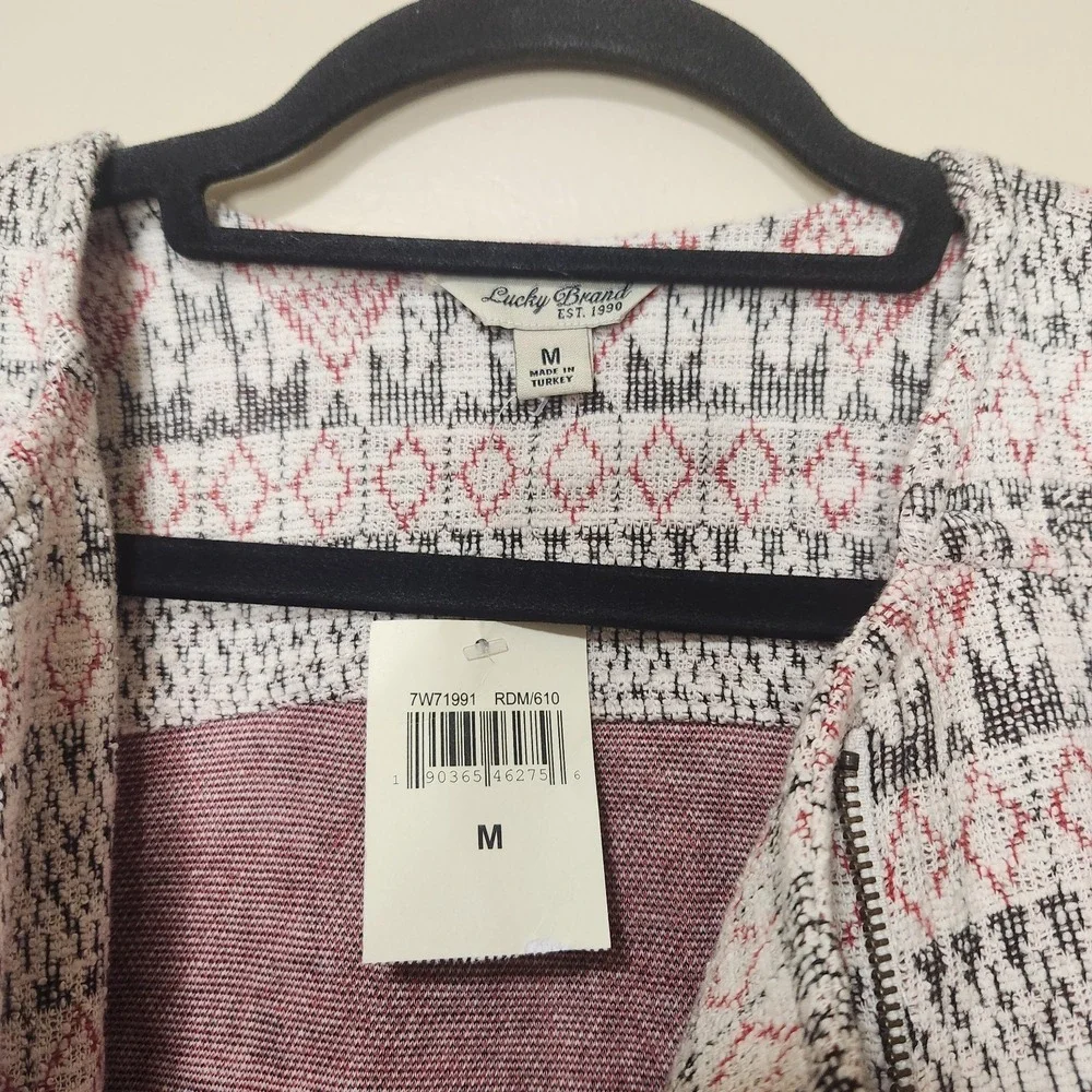 Lucky Brand Southwestern Aztec Asymmetrical Zip Up Jacket Size MEDIUM NWT‎